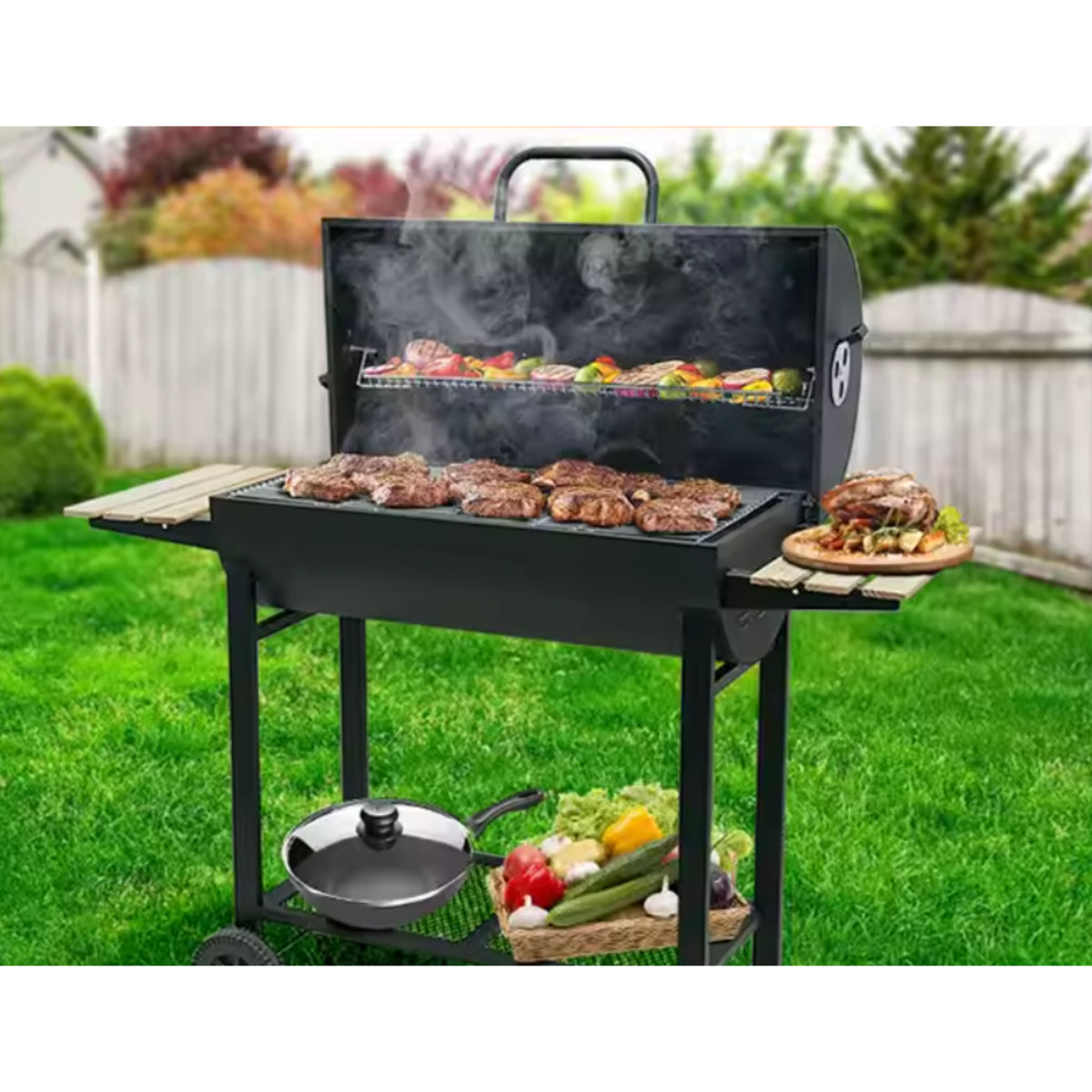 BlackHearth YardMaster Barrel Charcoal Cart Grill