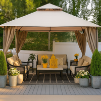 Outdoor Canopy Gazebo Built for All-Weather Entertaining, 12x12 Double-Tier Vented Roof, Privacy Curtains, UV Protection